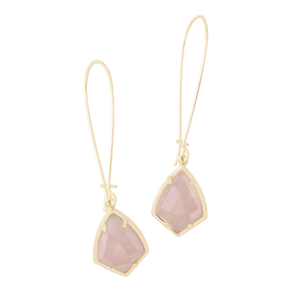 Kendra Scott Carrine Semi-Precious Earrings In Rose Quartz Or Slate, NWT